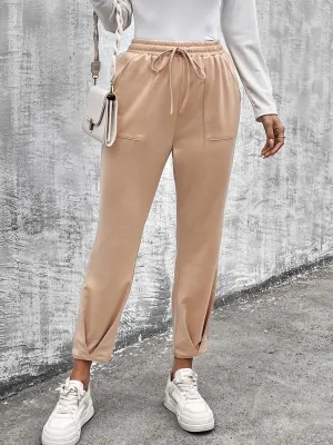 Everyday Style Drawstring Tapered Leg Pants