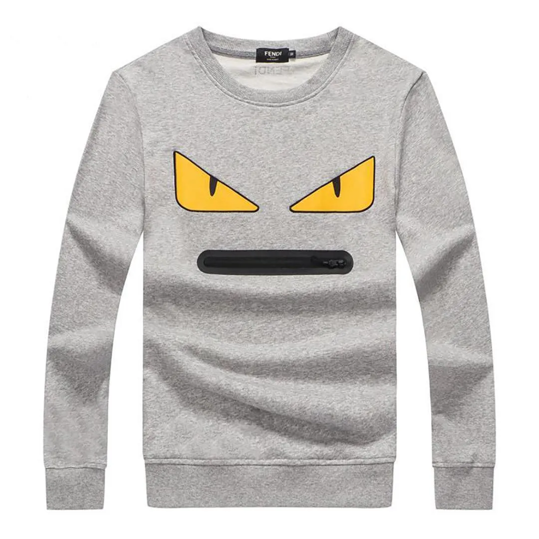 Fen Black Wool And Cotton Sweatshirt-Ash