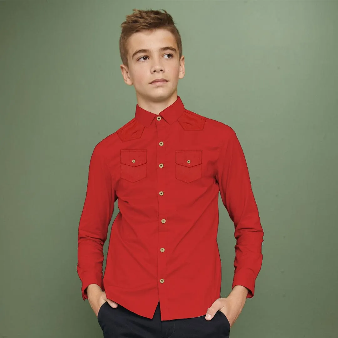 Funks Kids Front Pocket Denim Zeen Shirt(2 Years To 14 Years)