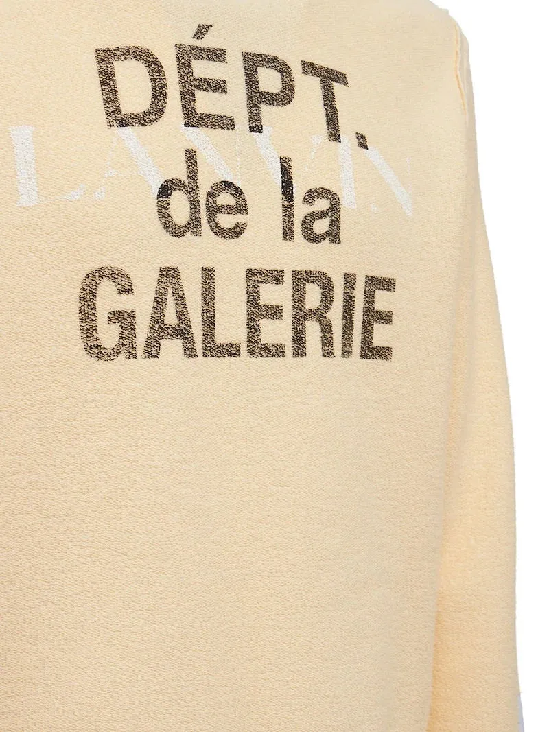 GALLERY DEPT X LANVIN WASHED COTTON RELAXED HOODIE BEIGE