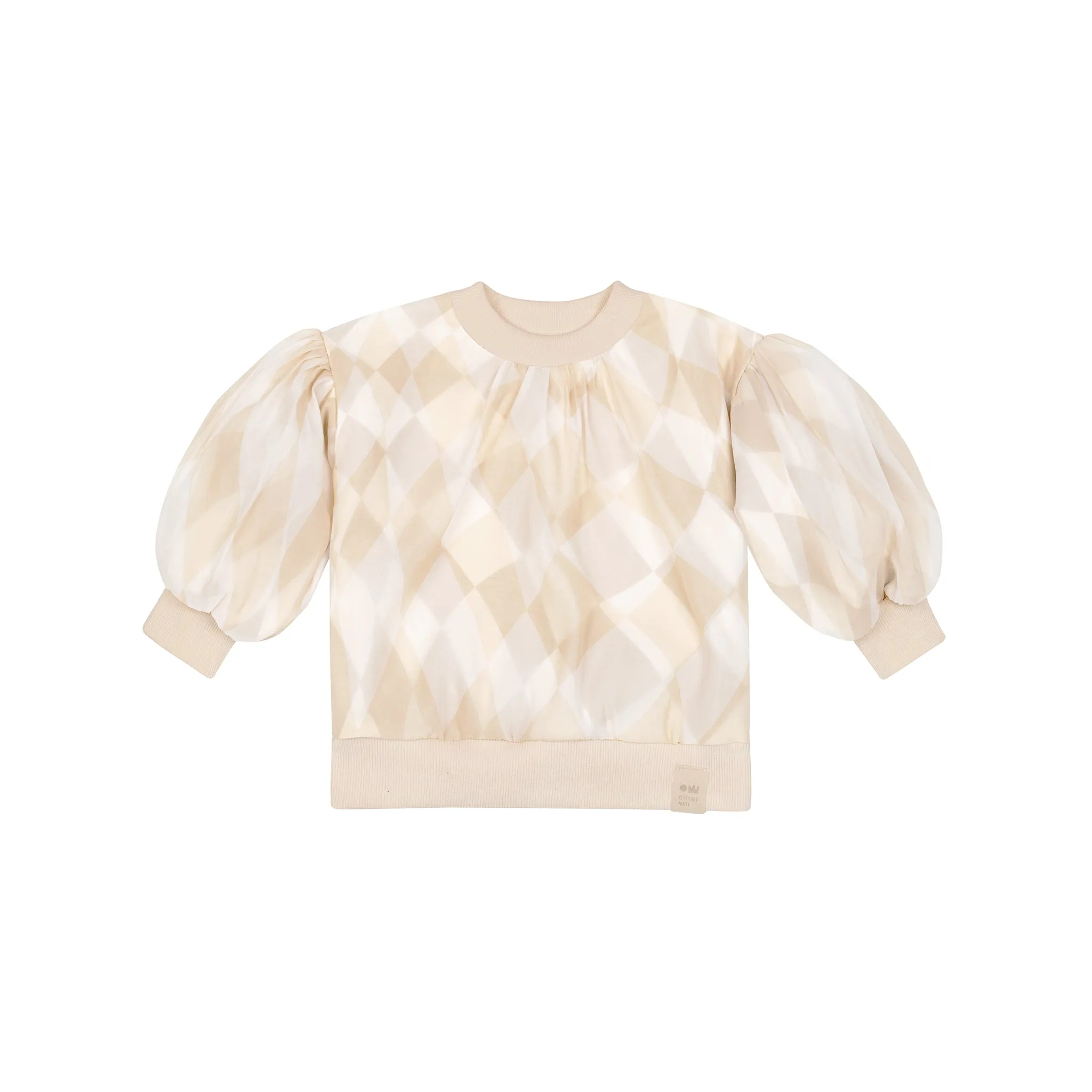 Girls Organza & Terry Sweatshirt l Beige