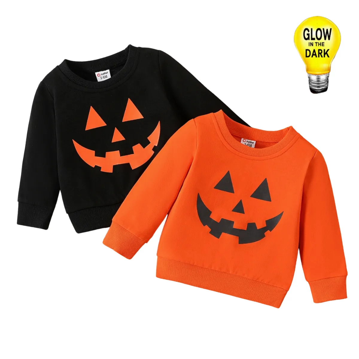 Glow in the Dark Jack-O-Lantern Baby Sweatshirts
