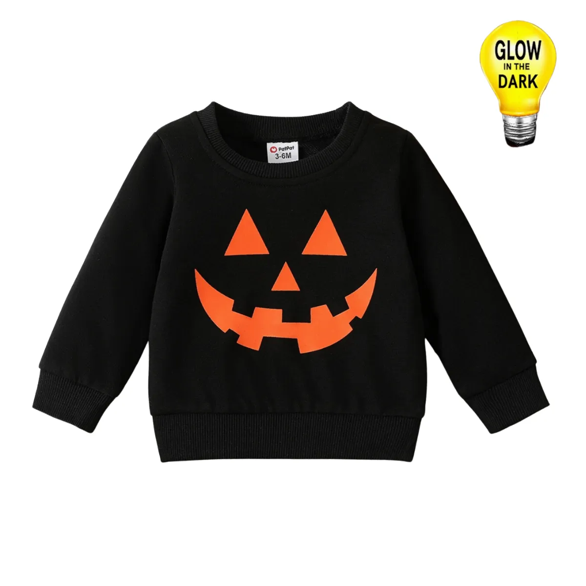 Glow in the Dark Jack-O-Lantern Baby Sweatshirts