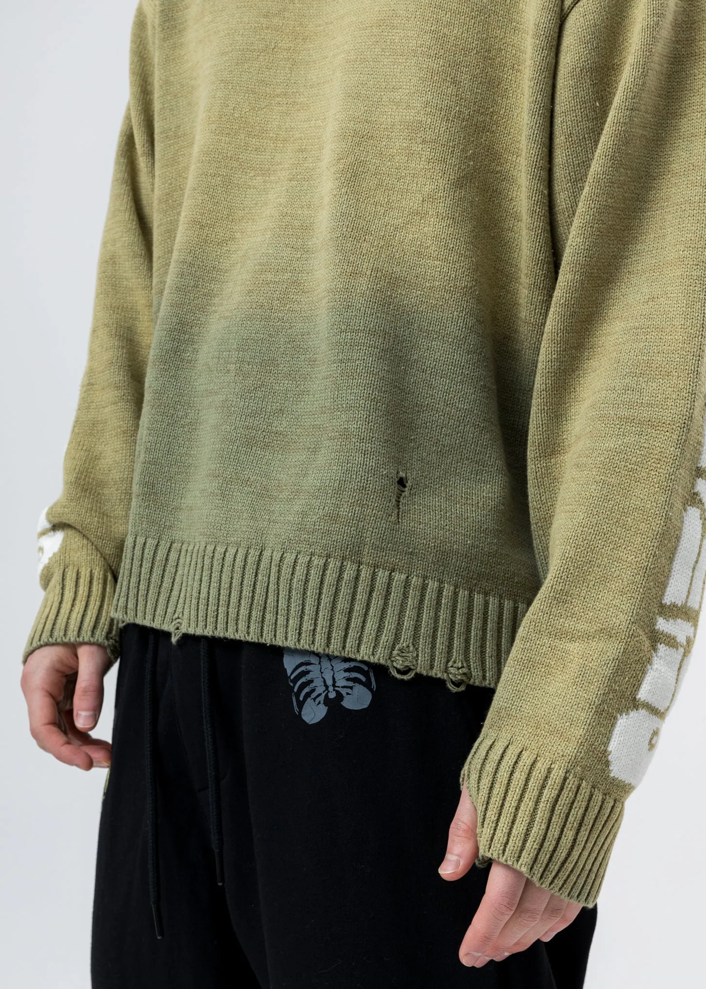 Green Dyed Rib Cage Sweater