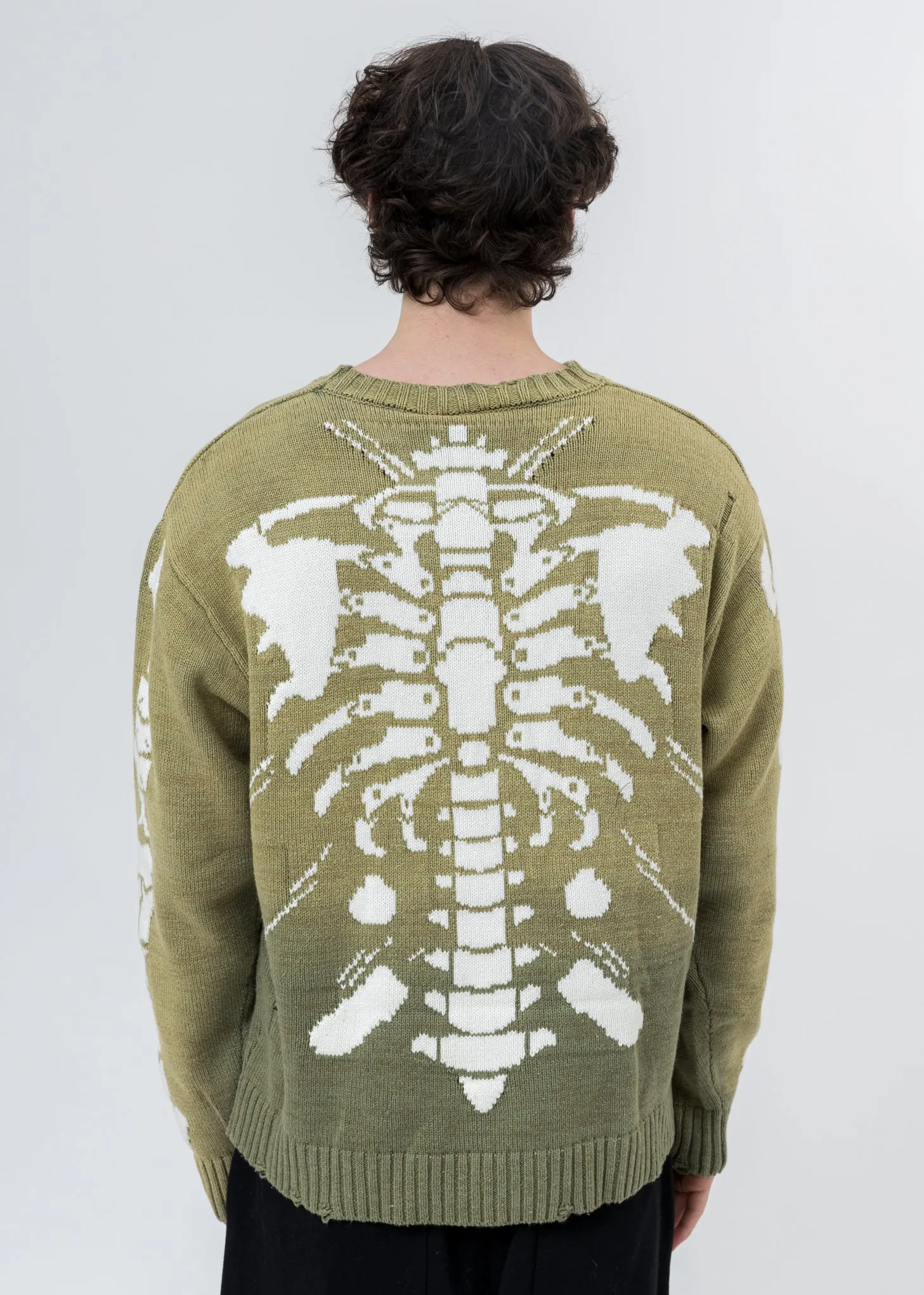 Green Dyed Rib Cage Sweater