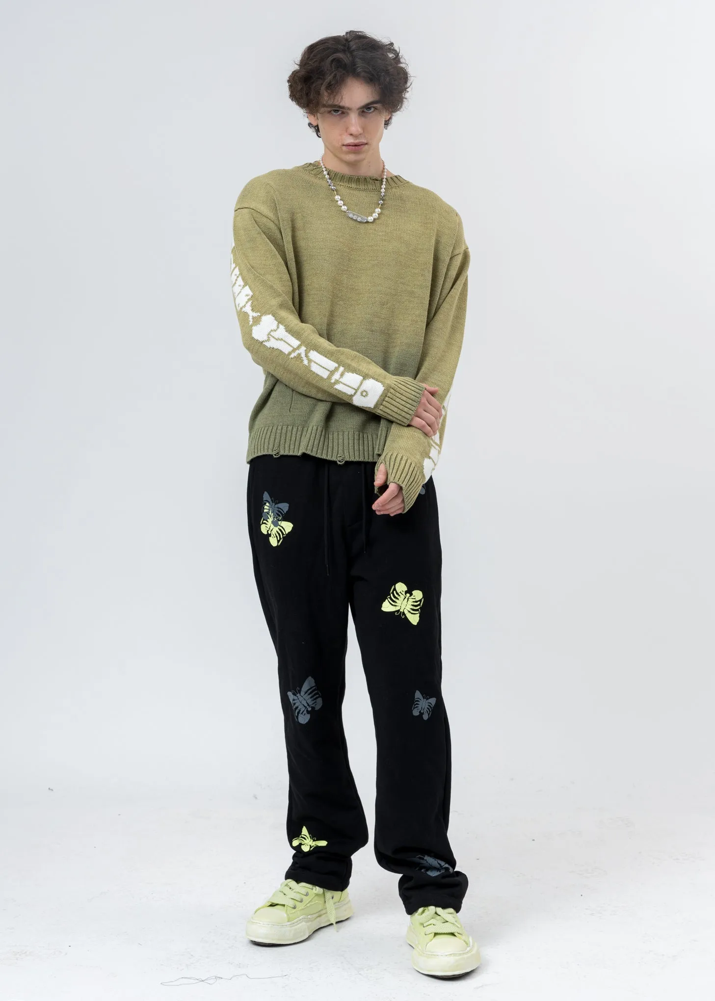 Green Dyed Rib Cage Sweater