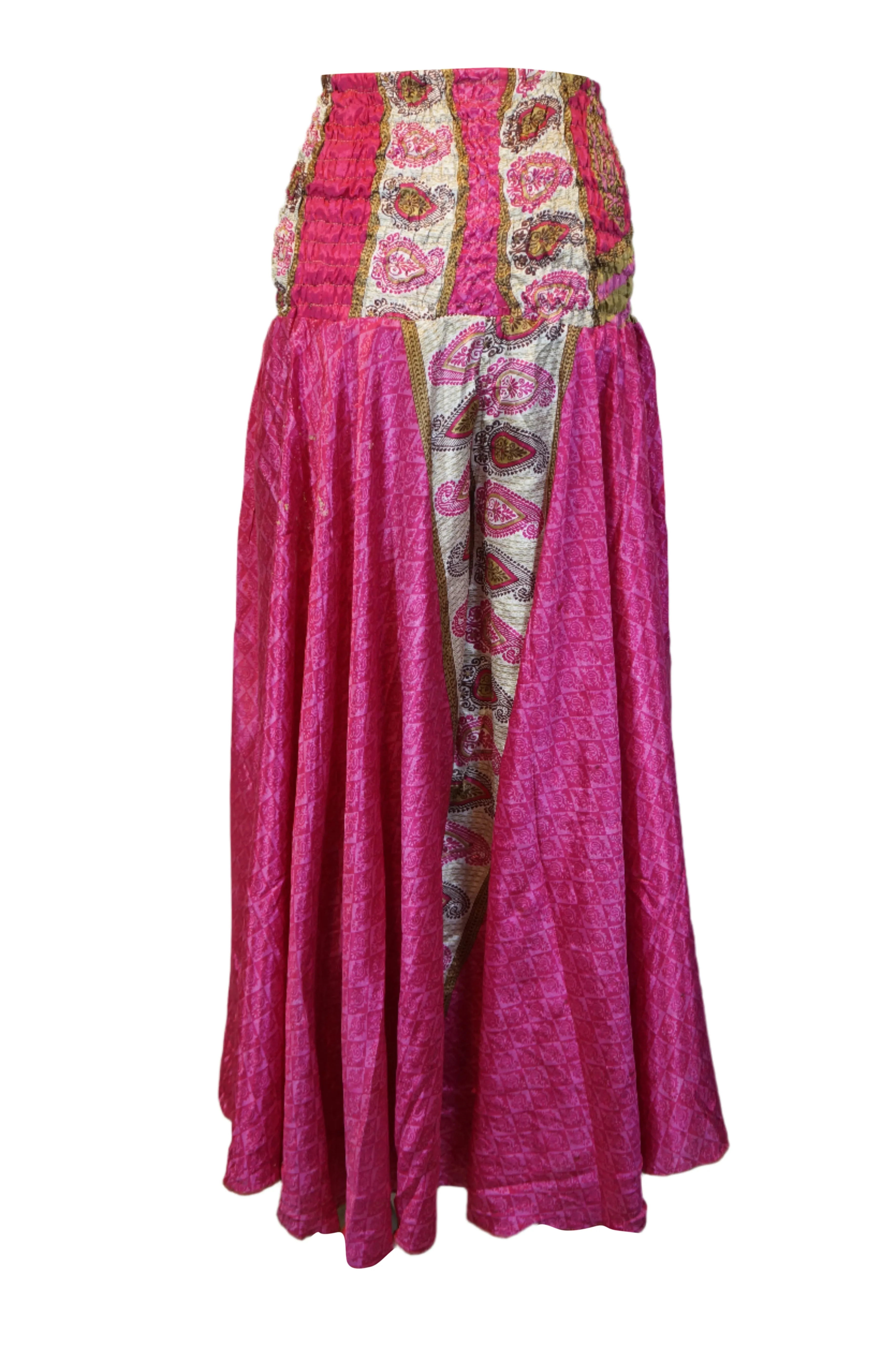 Handcrafted Dark Pink Boho Floral Palazzo Pants – Effortlessly Chic, Light & Graceful SM