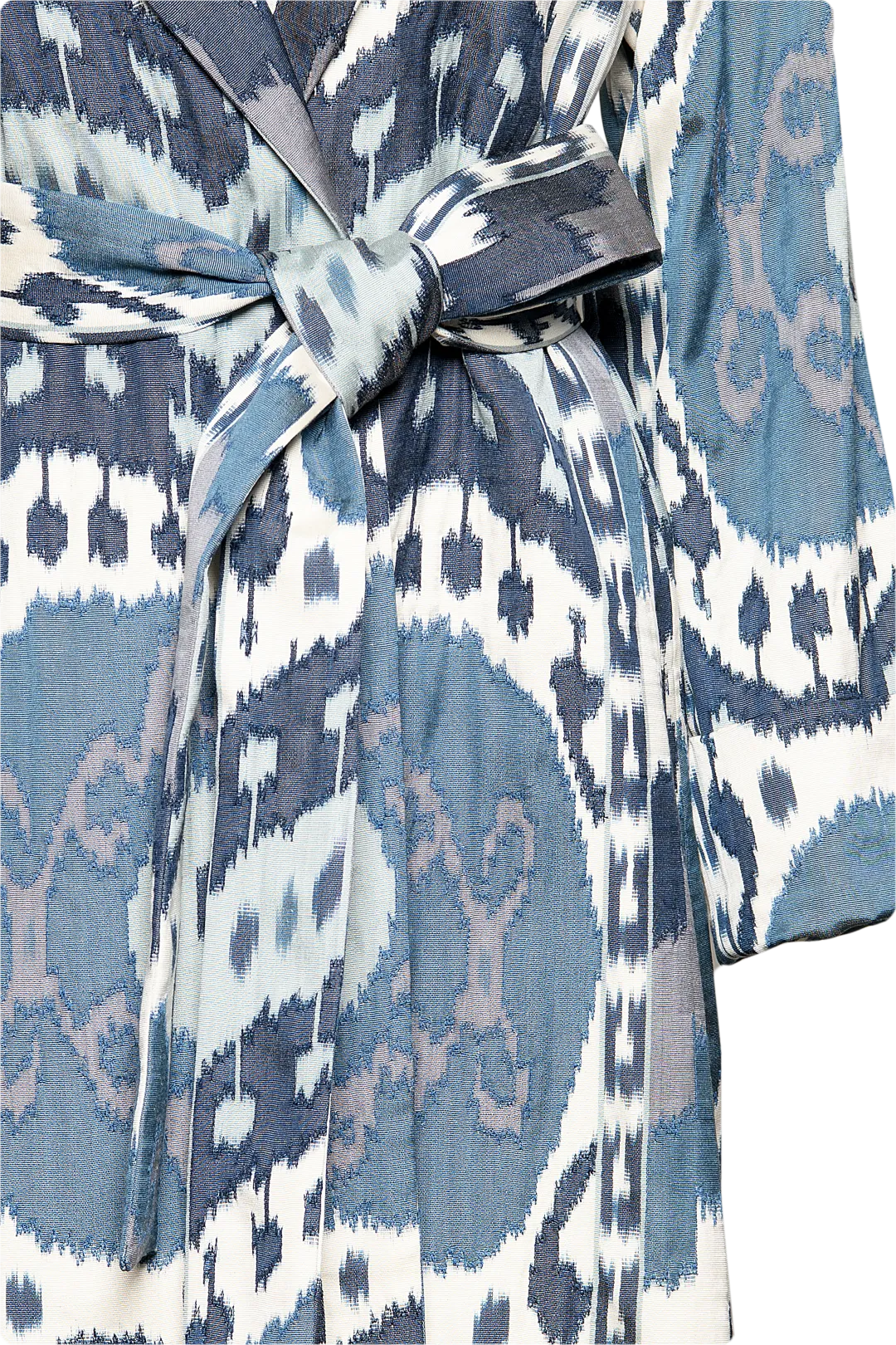 Handwoven Silk Ikat Shawl Coat - Aila - 'Moon'