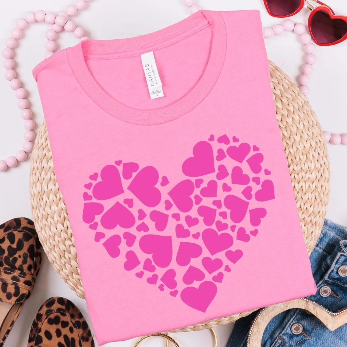 Heart Hearts Pink Wholesale Tee
