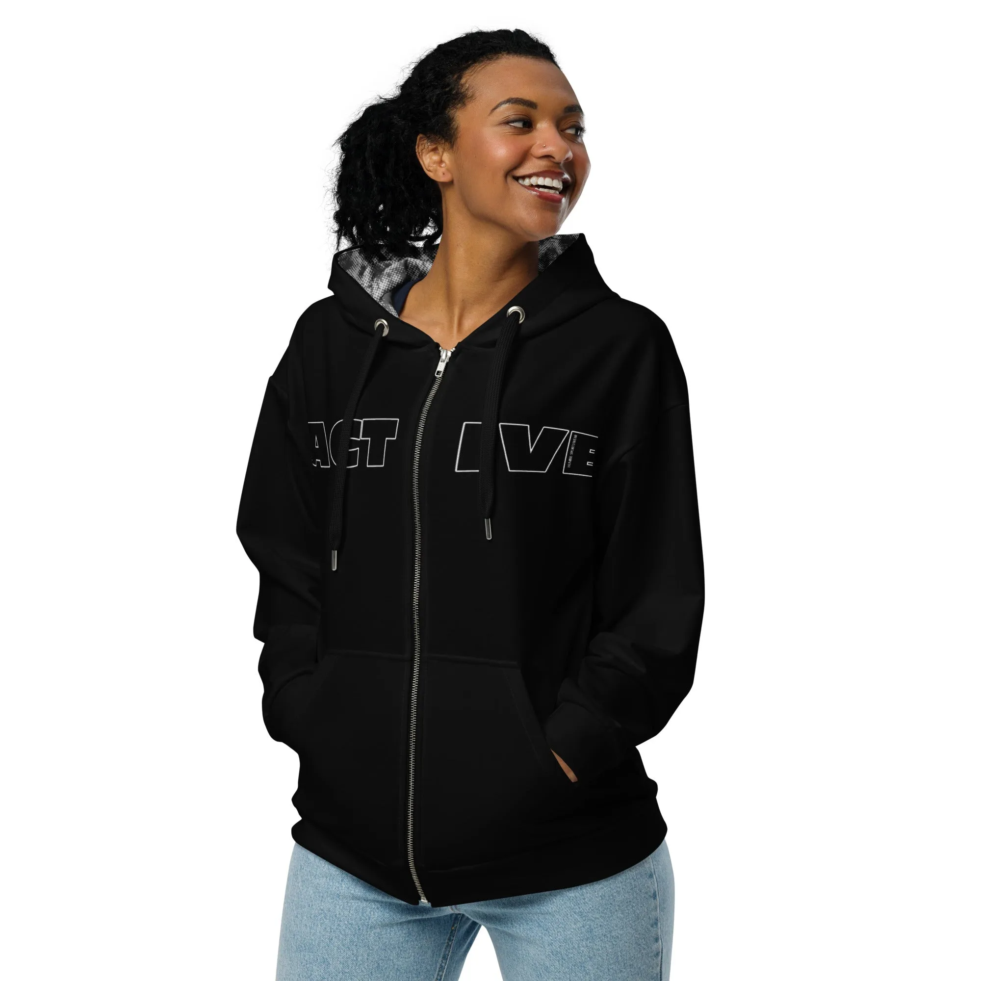 Humble Sportswear™ Women's Black Active Zip Hoodie