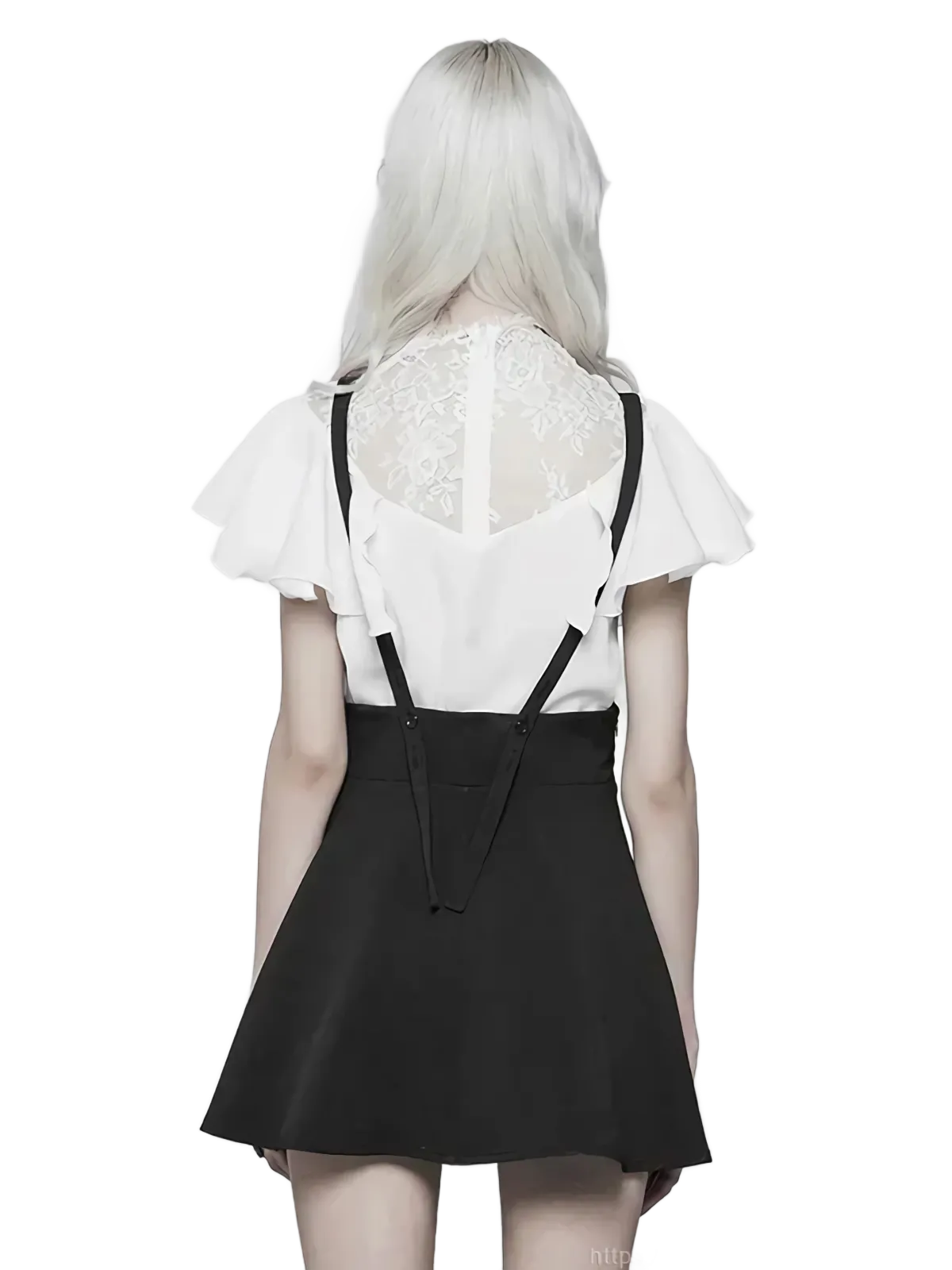 Lace-Up Suspender Mini Skirt