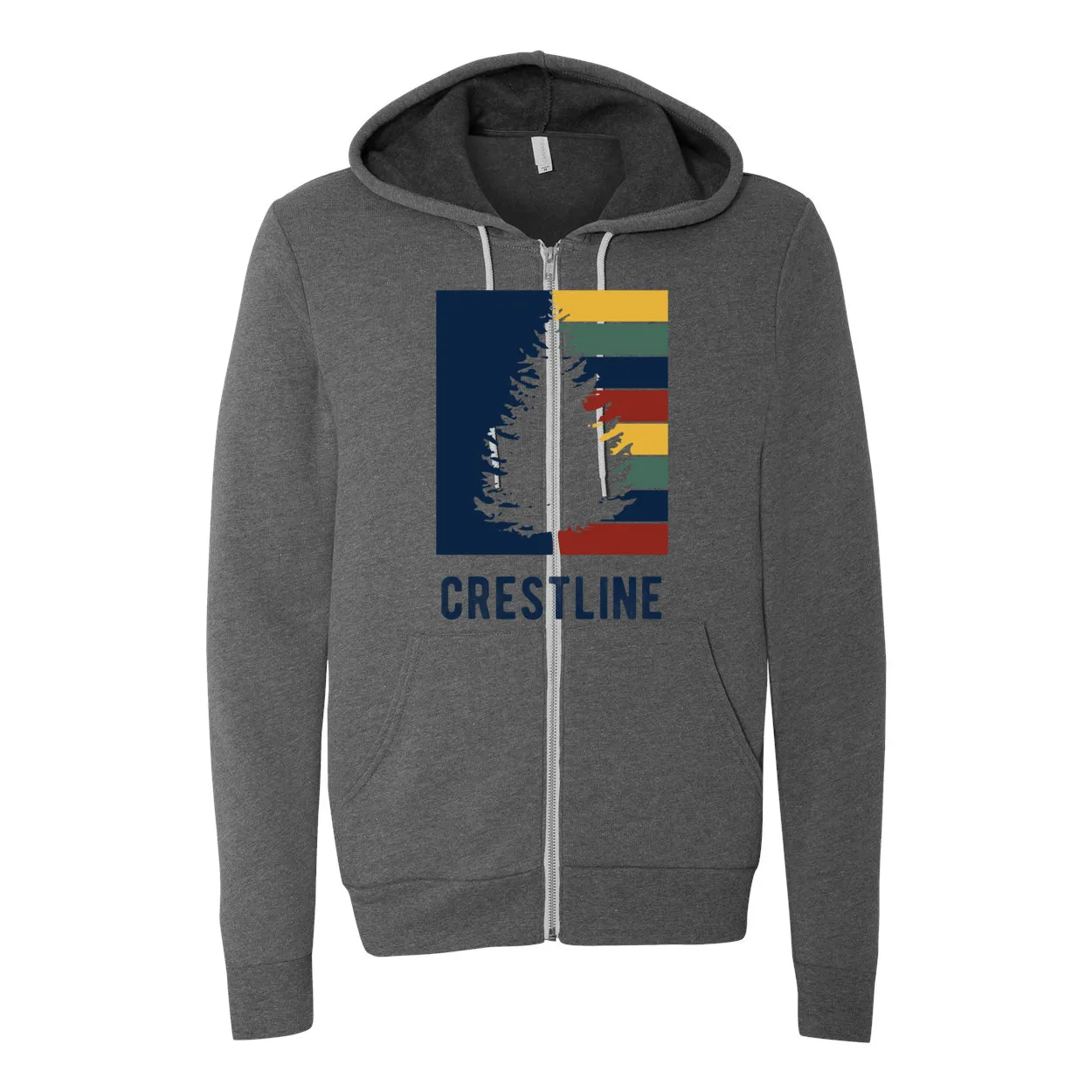 Lake Gregory/Crestline Striped Tree - Zip-up Hoodie