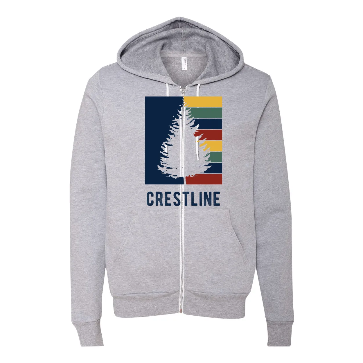 Lake Gregory/Crestline Striped Tree - Zip-up Hoodie