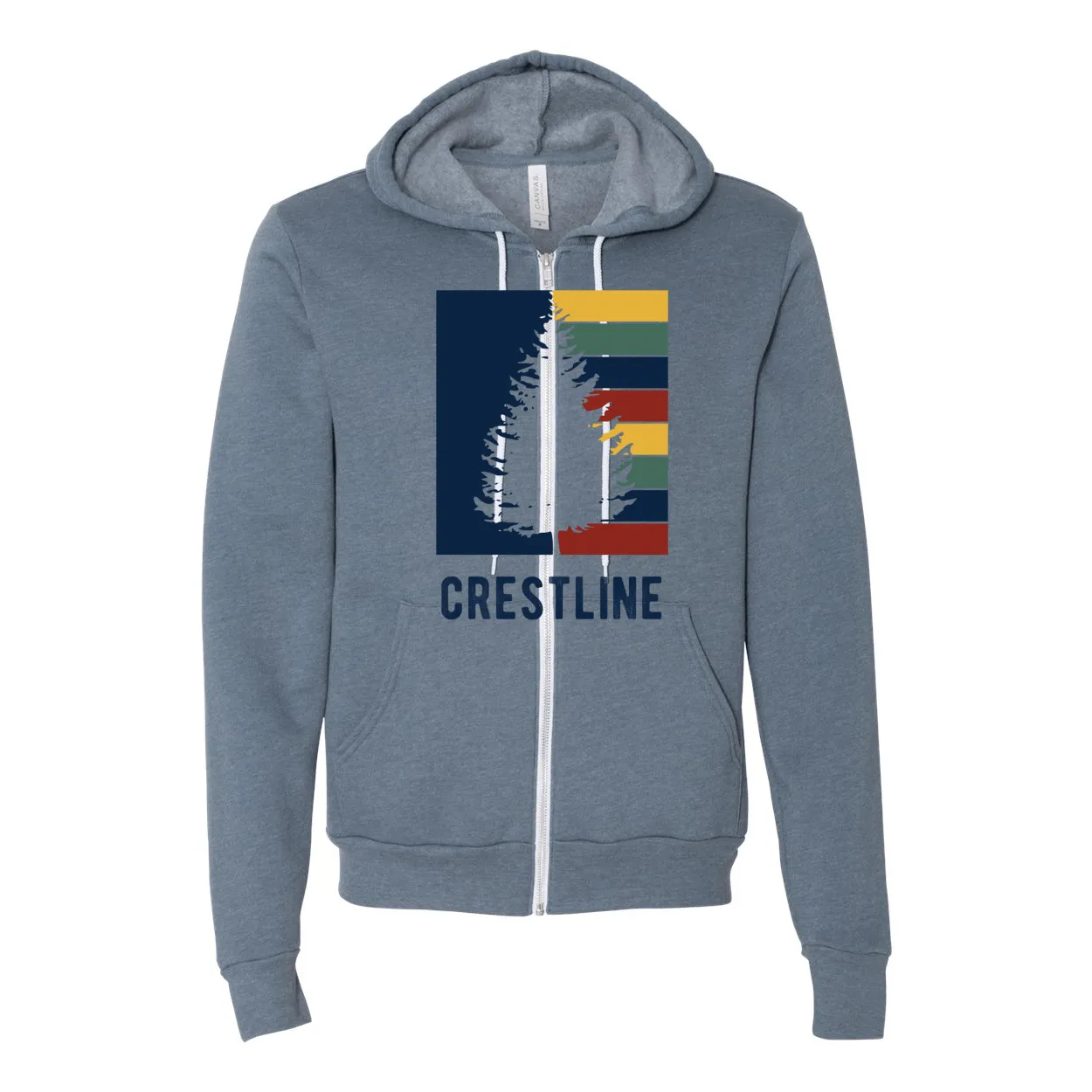 Lake Gregory/Crestline Striped Tree - Zip-up Hoodie