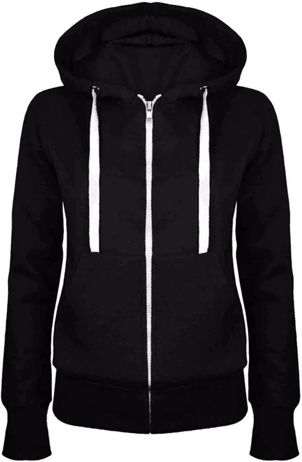 Lastesso Fall Outfits for Women 2024 Full Zip Up Long Sleeve Jacket Coats Basic Solid Athletic Fit Hoodies with Pockets