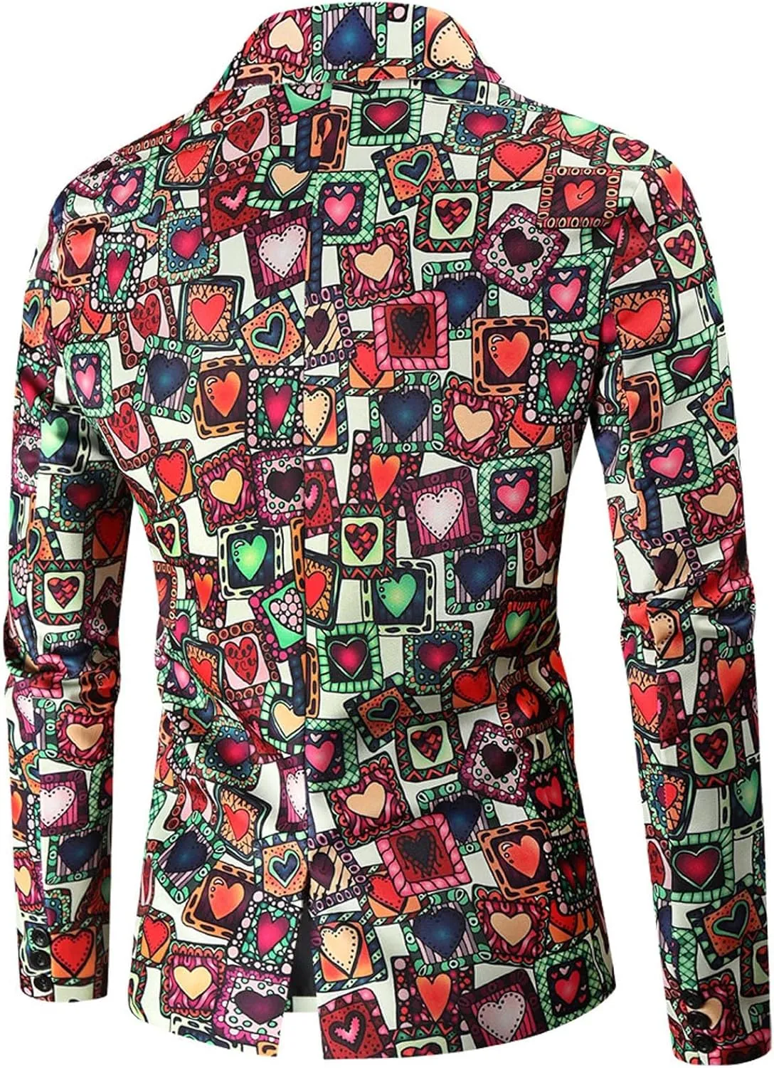 LCMTWX Mens Blazers Men's Fashion Coat Casual Pocket Button Suit Jacket Buckle Loved Printed Silk Pajama Suit Men