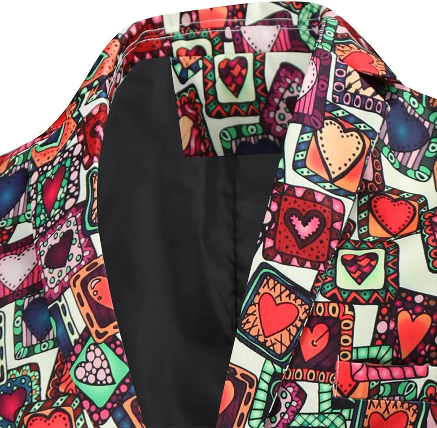 LCMTWX Mens Blazers Men's Fashion Coat Casual Pocket Button Suit Jacket Buckle Loved Printed Silk Pajama Suit Men