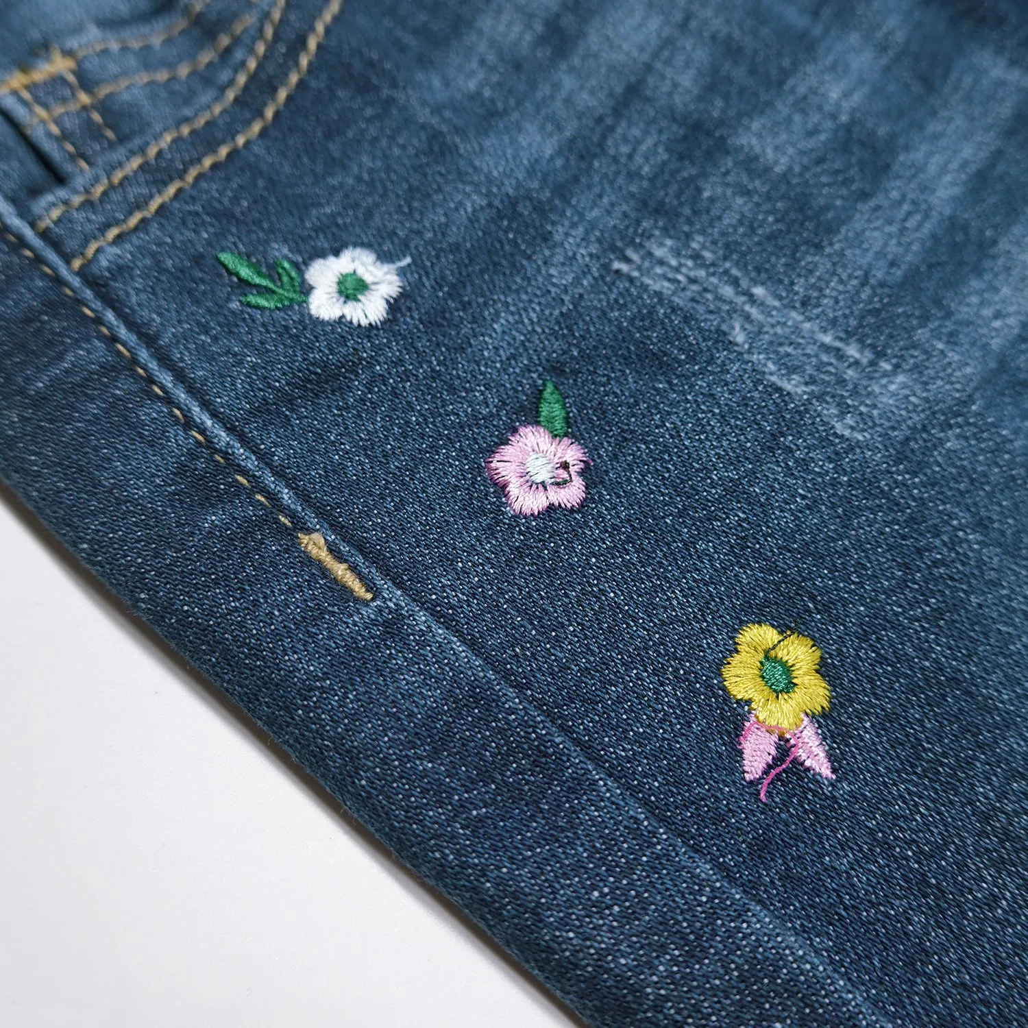 Little Boys Elastic Band Straight Fit Soft Denim Slim Jeans