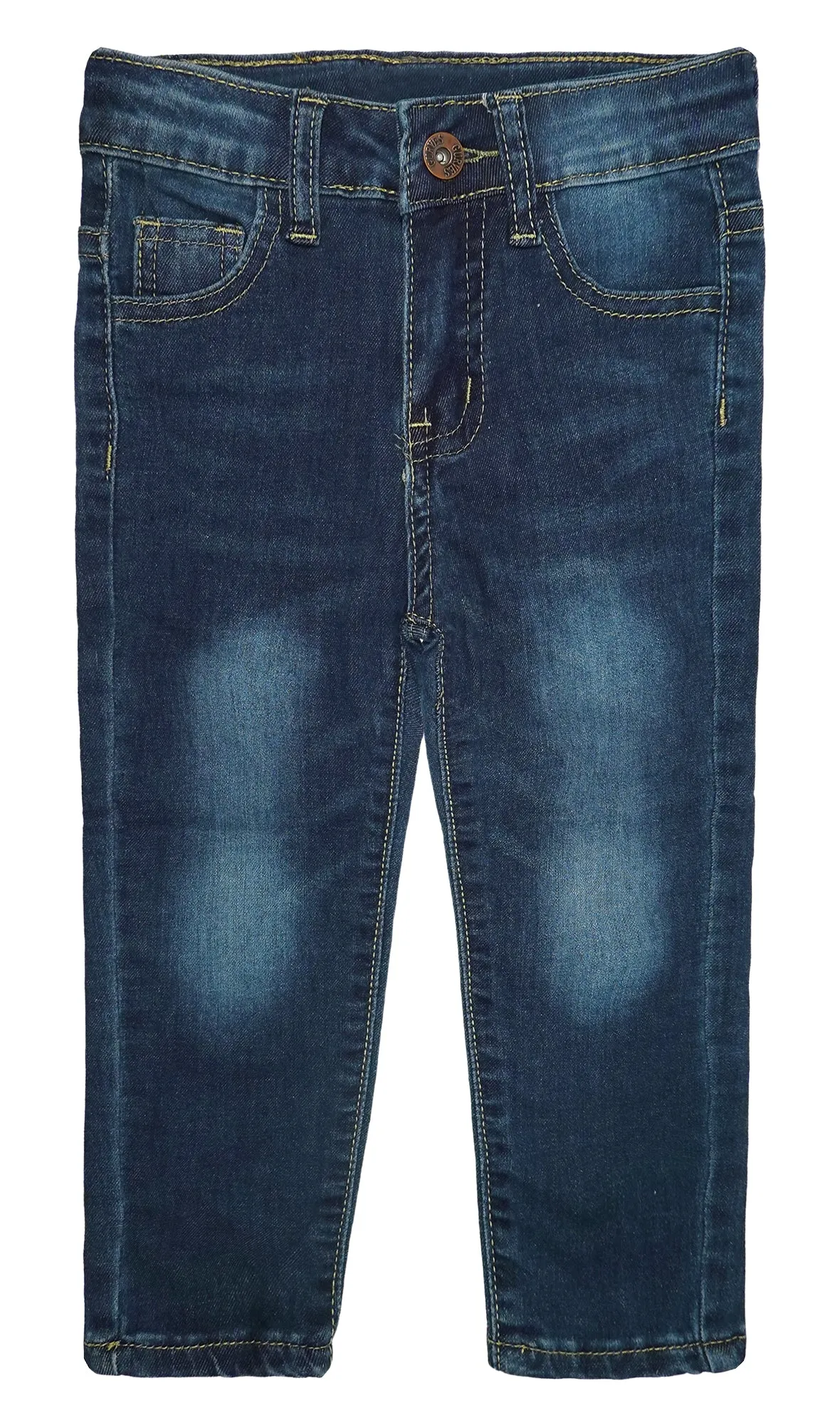 Little Boys Elastic Band Straight Fit Soft Denim Slim Jeans