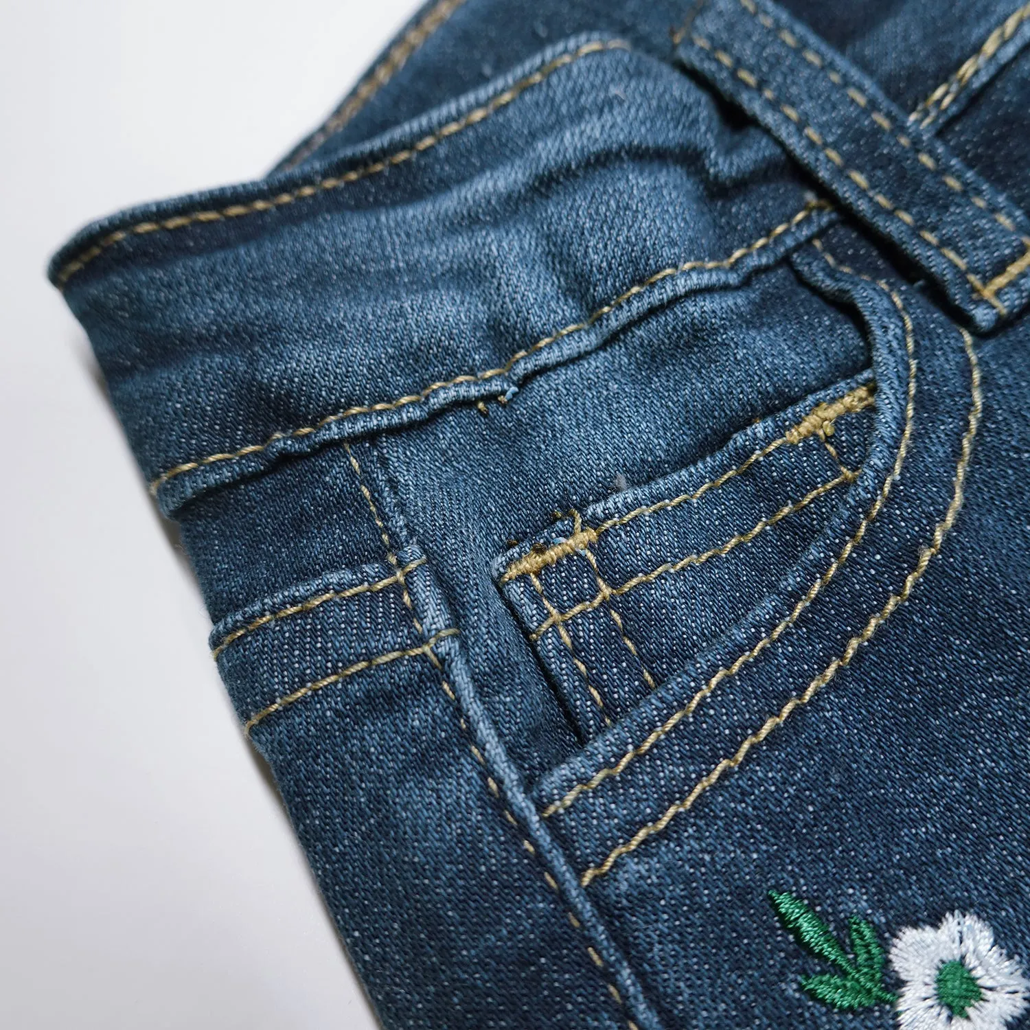 Little Boys Elastic Band Straight Fit Soft Denim Slim Jeans