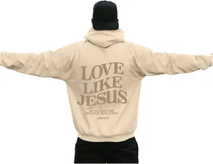 Love Like Jesus Hoodies for Men Christian Religious Sayings Pullover Sweater Trendy Bible Verse Fall Preppy Outfit