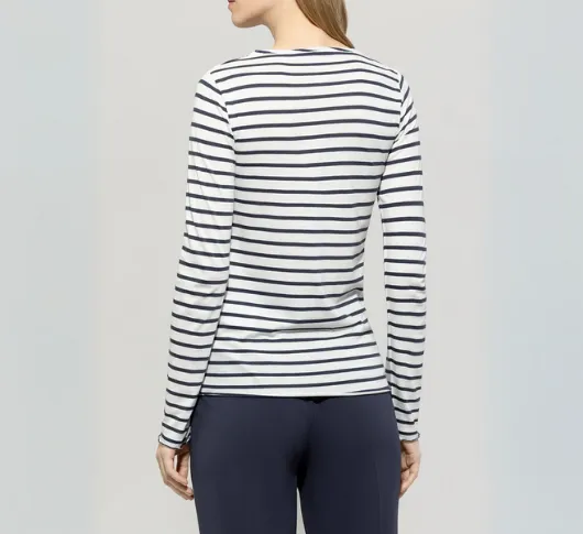 LUISA CERANO - Long sleeve Striped Top in Navy and White