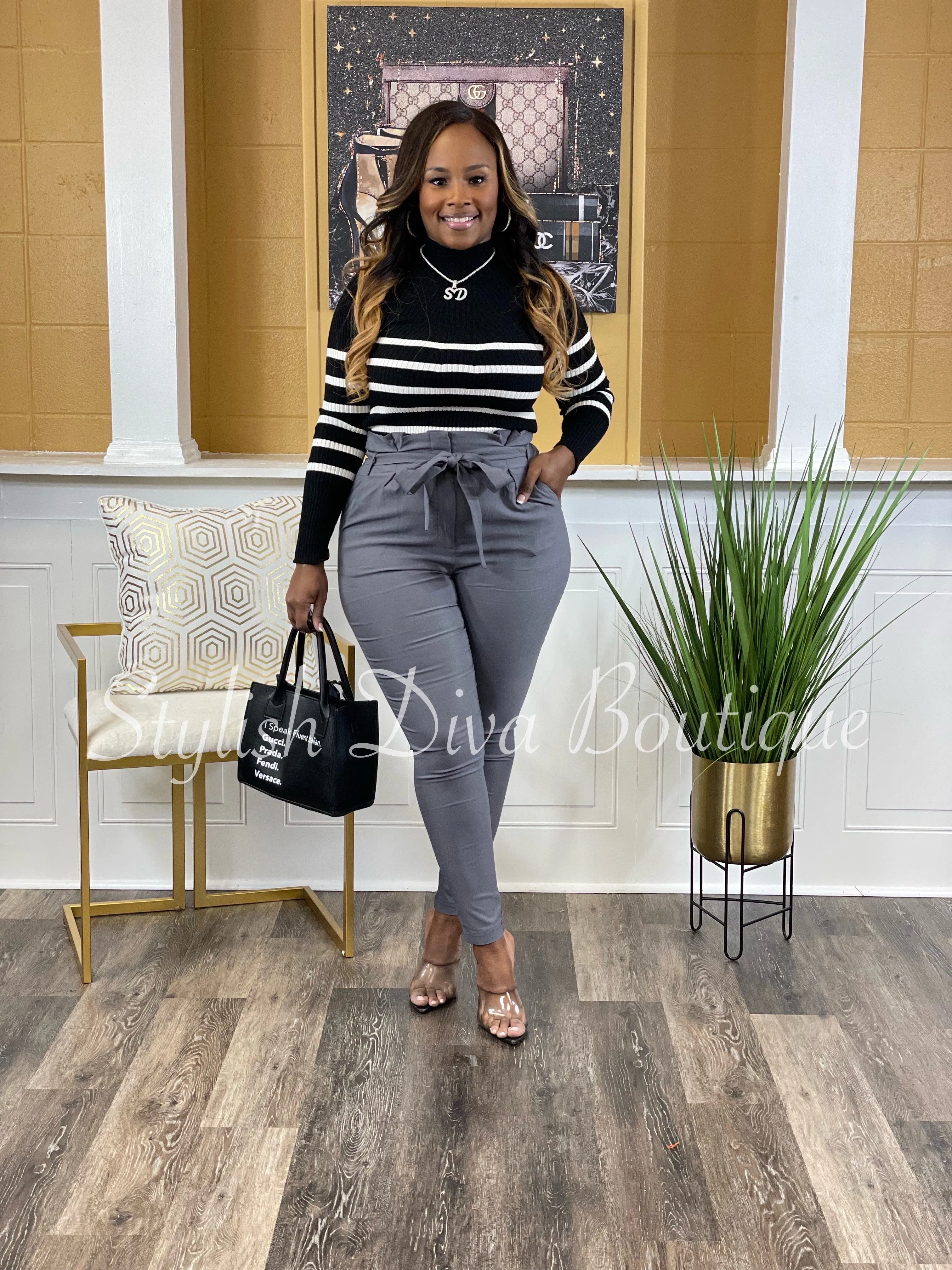 Luxe Diva Pants up to 3XL (Shadow Grey)