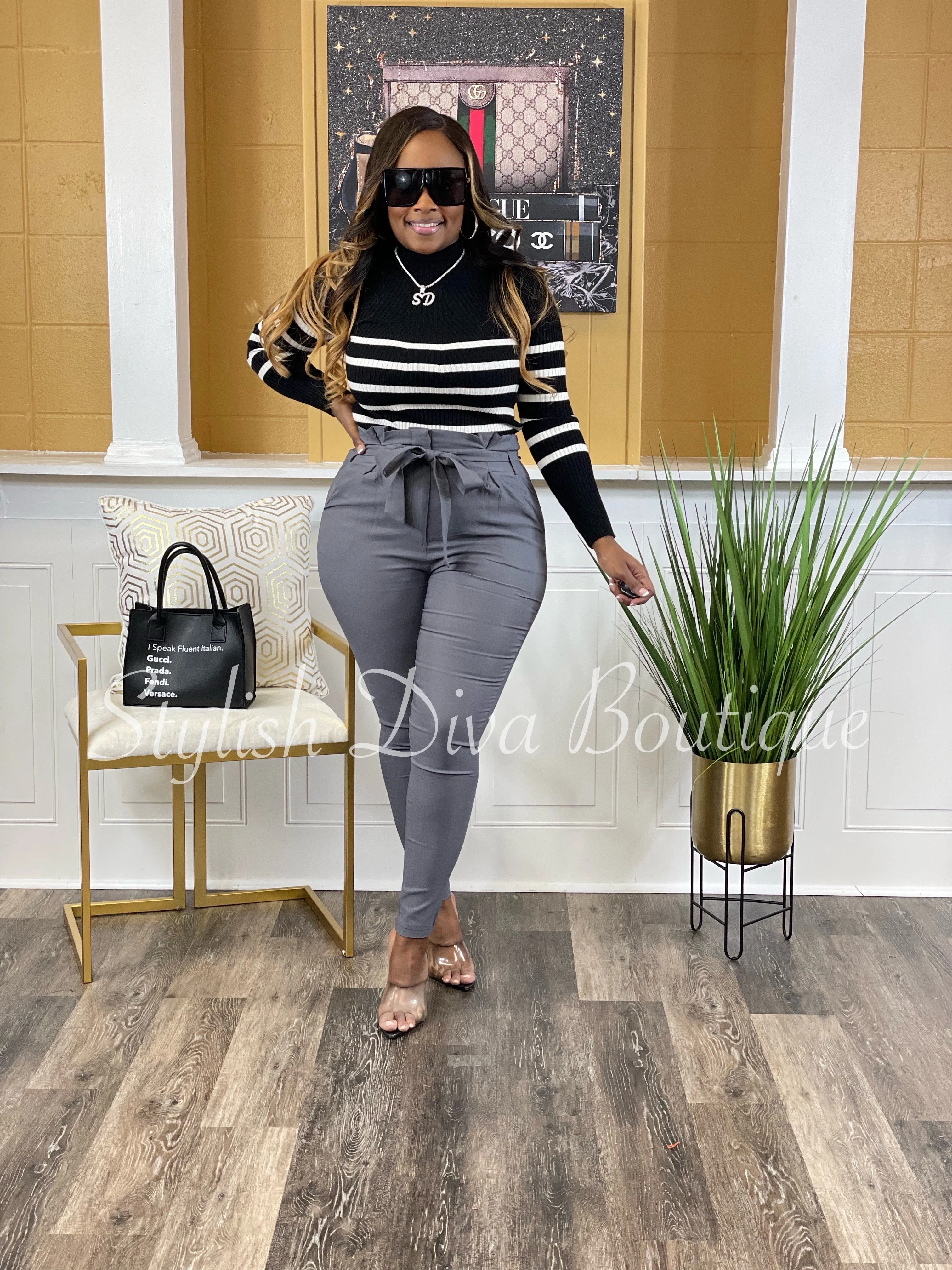 Luxe Diva Pants up to 3XL (Shadow Grey)