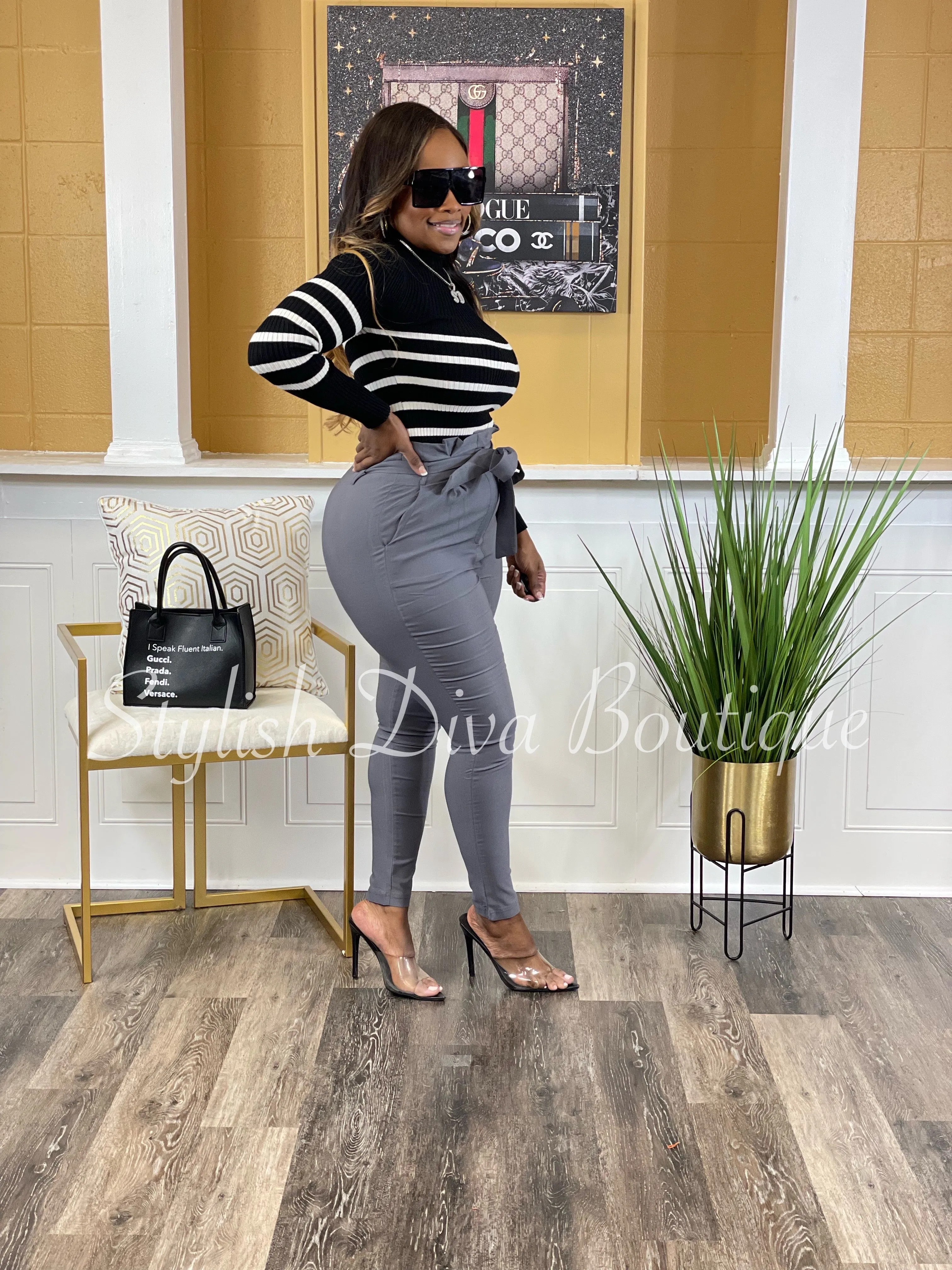 Luxe Diva Pants up to 3XL (Shadow Grey)