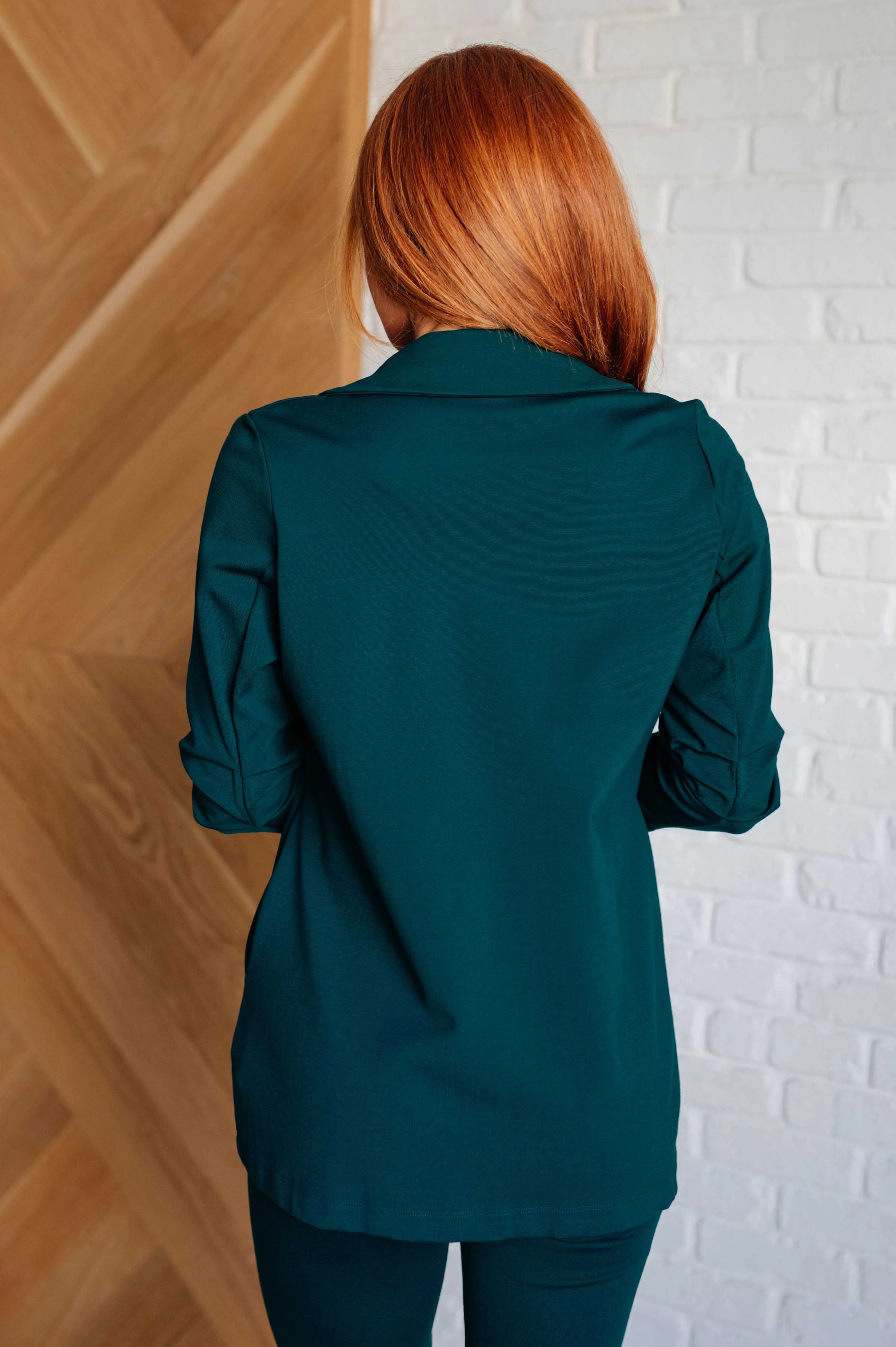 Magic 3/4-Sleeve Blazer - Hunter Green