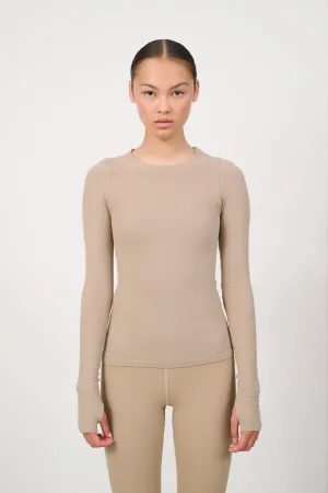 MAIA MicroModal soft rib longsleeve - Dune