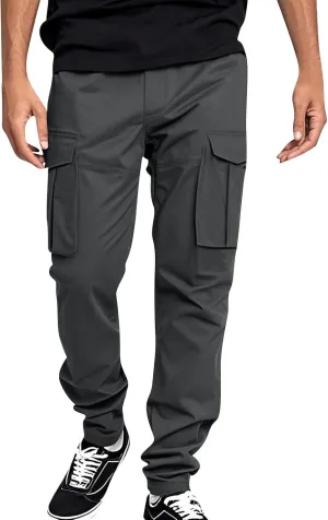 Men's Drawstring Multi Pocket Casual Pants Hiking Pants Cotton Cargo Pants