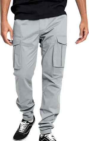 Men's Drawstring Multi Pocket Casual Pants Hiking Pants Cotton Cargo Pants