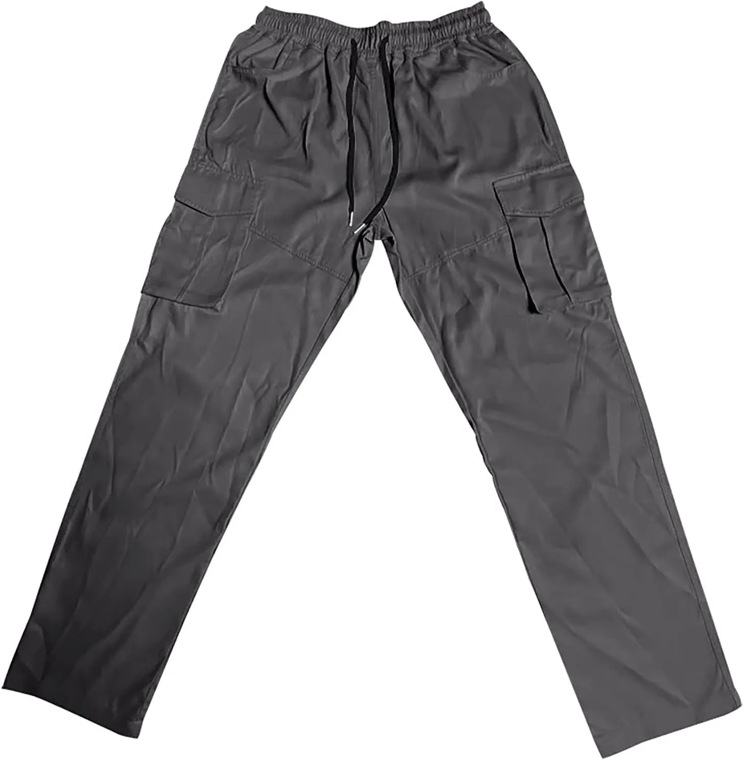 Men's Drawstring Multi Pocket Casual Pants Hiking Pants Cotton Cargo Pants