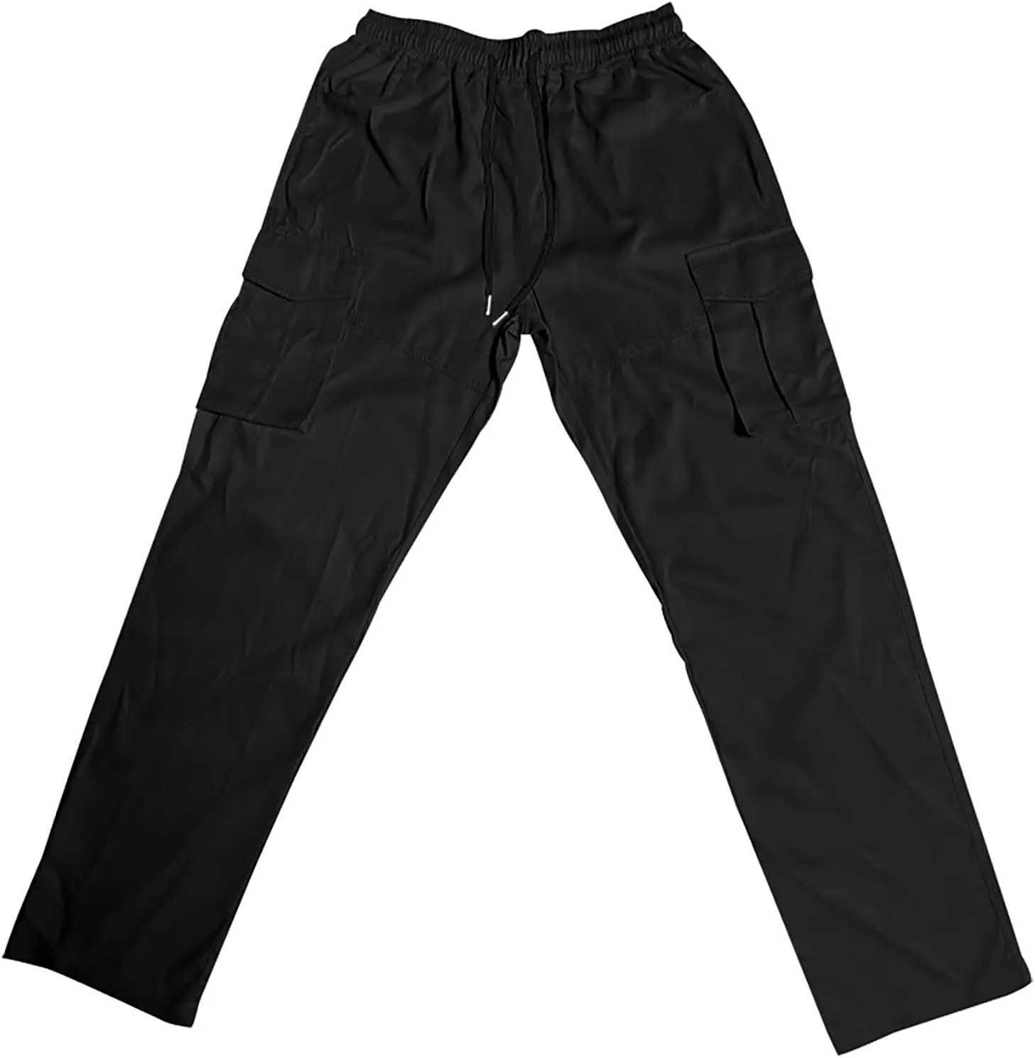 Men's Drawstring Multi Pocket Casual Pants Hiking Pants Cotton Cargo Pants