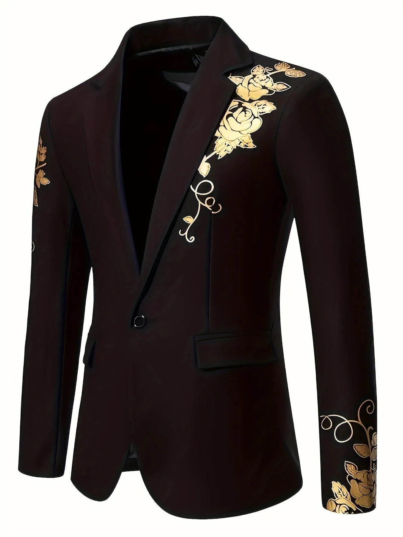 Men's Formal One Button Suit Blazer High Temperature Resistant With Flap
