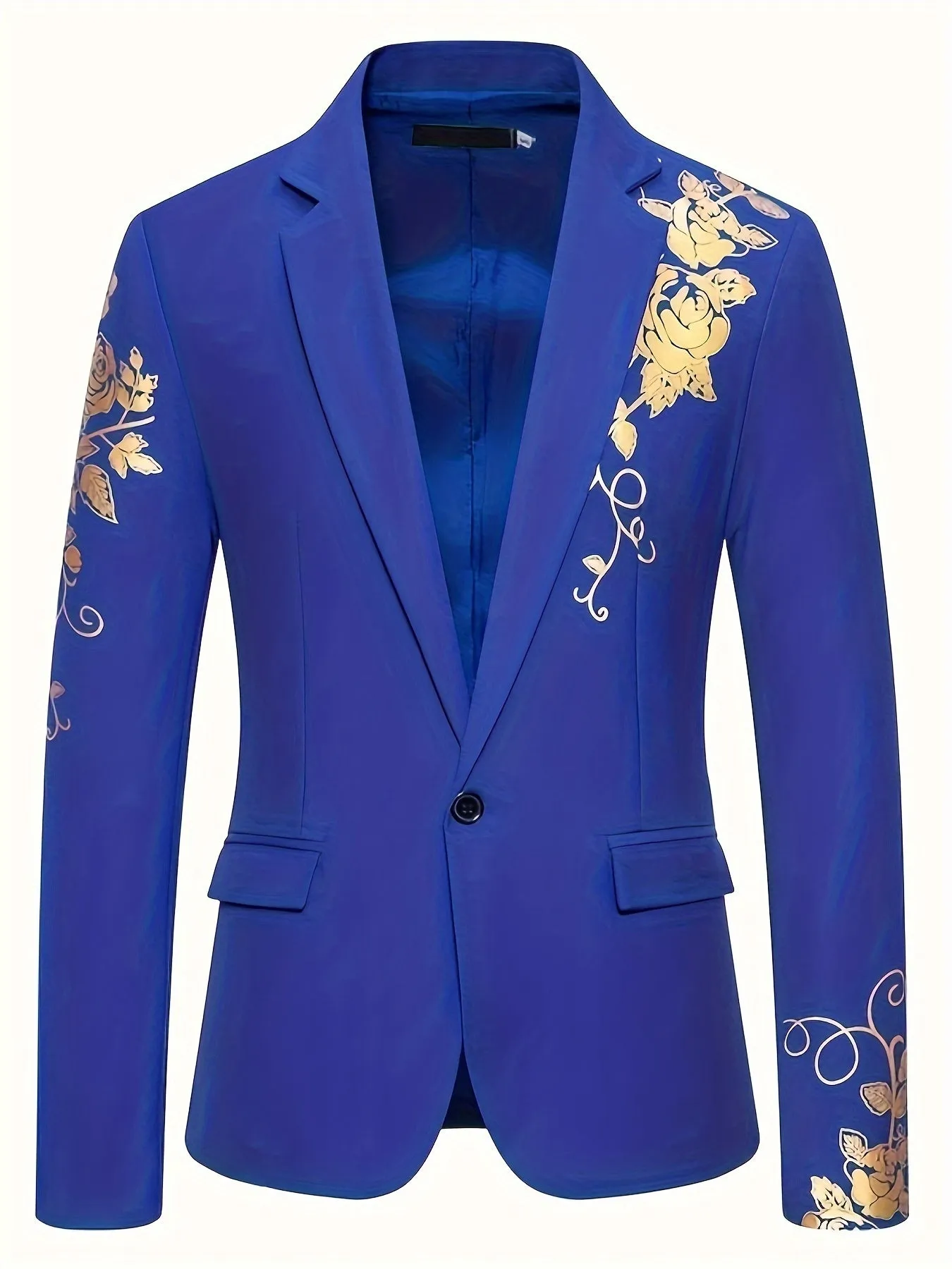 Men's Formal One Button Suit Blazer High Temperature Resistant With Flap