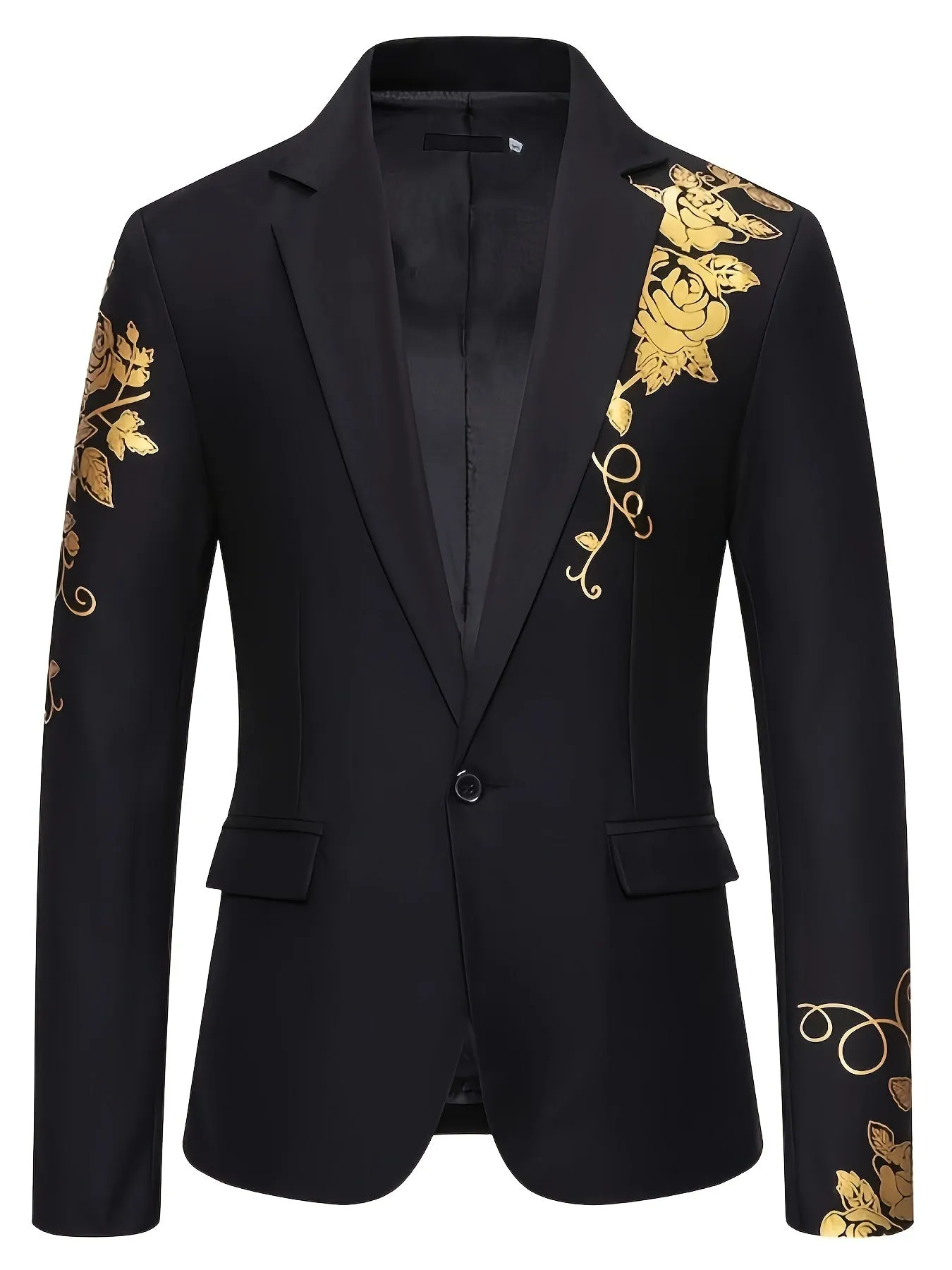 Men's Formal One Button Suit Blazer High Temperature Resistant With Flap