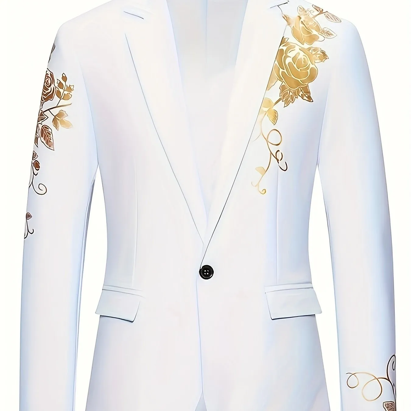 Men's Formal One Button Suit Blazer High Temperature Resistant With Flap
