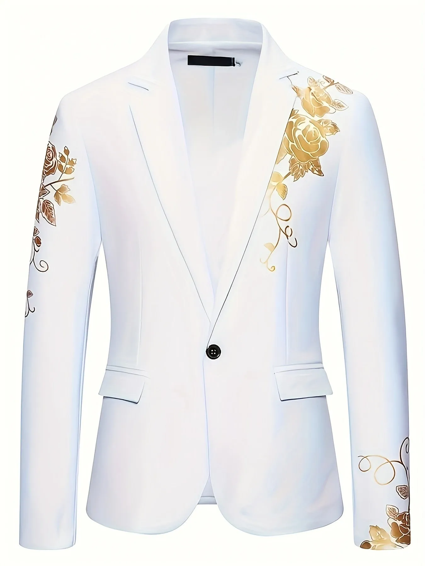 Men's Formal One Button Suit Blazer High Temperature Resistant With Flap