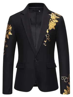 Men's Formal One Button Suit Blazer High Temperature Resistant With Flap