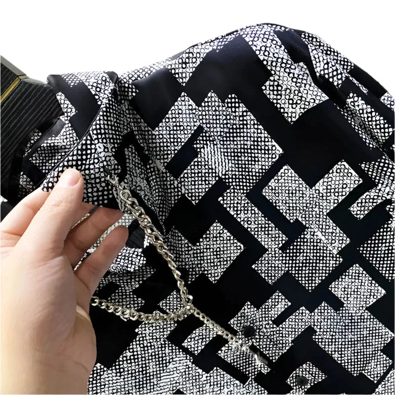 Men's Long Sleeve Luxury Shirt - Trendy Printed Pattern, High Quality, Casual Elegant Social Wear