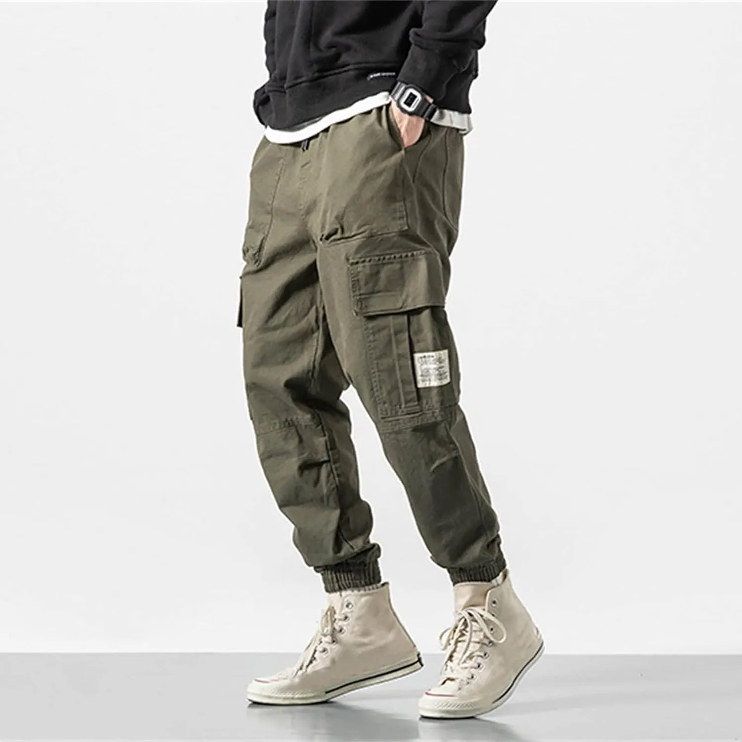Mens Sweatpants Joggers Pants Man Pants Cotton Drawstring Chino Cargo Pants for Hiking Outdoor Jogging Trousers Mens
