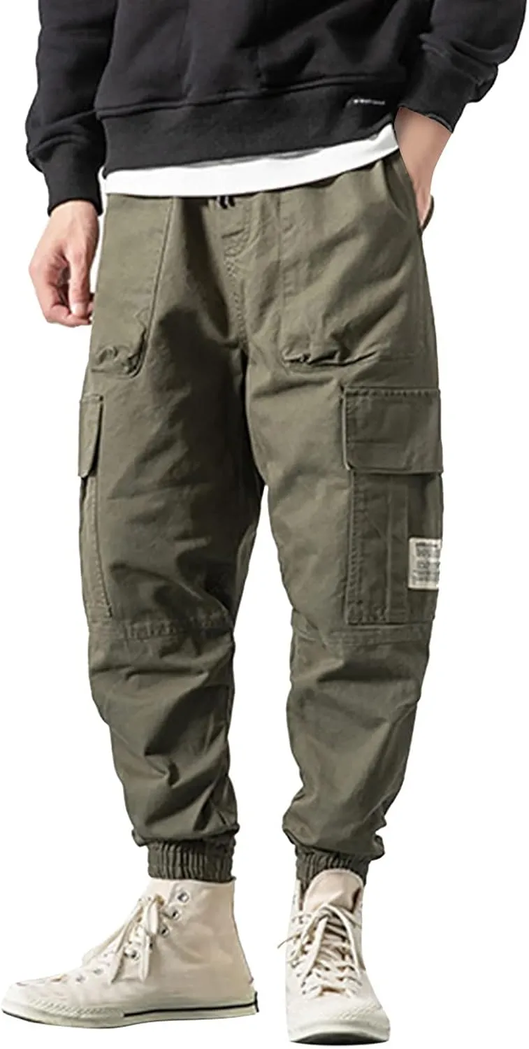Mens Sweatpants Joggers Pants Man Pants Cotton Drawstring Chino Cargo Pants for Hiking Outdoor Jogging Trousers Mens