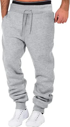 Mens Sweatpants with Pockets Big and Tall Fleece Cargo Sweatpants Men's Jogger Pants Drawstring Gym Running Athletic