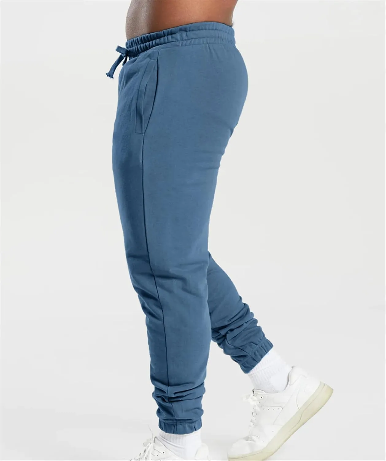 Men's Workout Tapered Pants Stripe Drawstring Sweatpants Slim Fit Solid Baggy Pants Gym Athletic Joggers Sweatpants