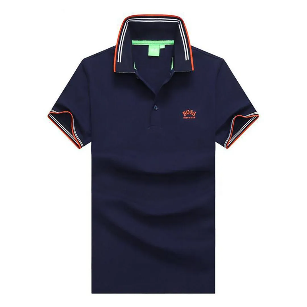 Navy-Blue HUG Original Cotton Logo Polo