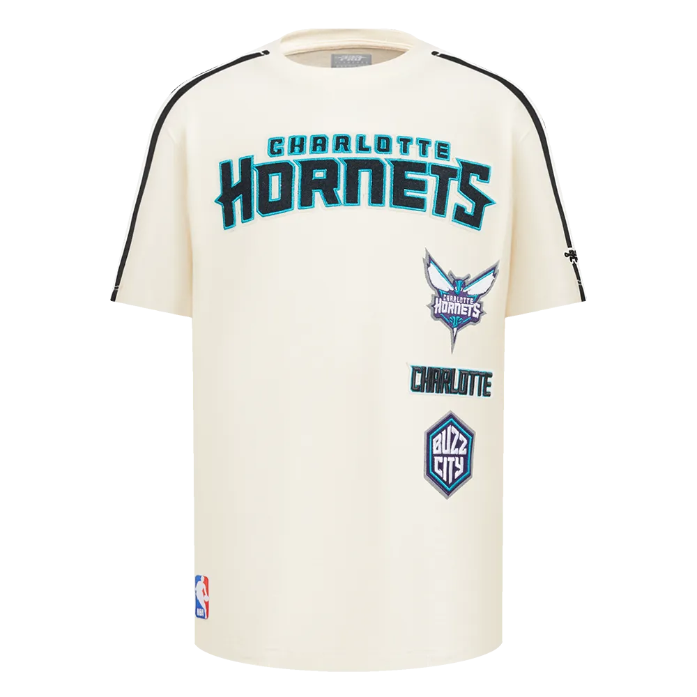 NBA CHARLOTTE HORNETS RETRO CLASSIC TODDLER BOYS SHORT SLEEVE TAPING TEE(BLACK)