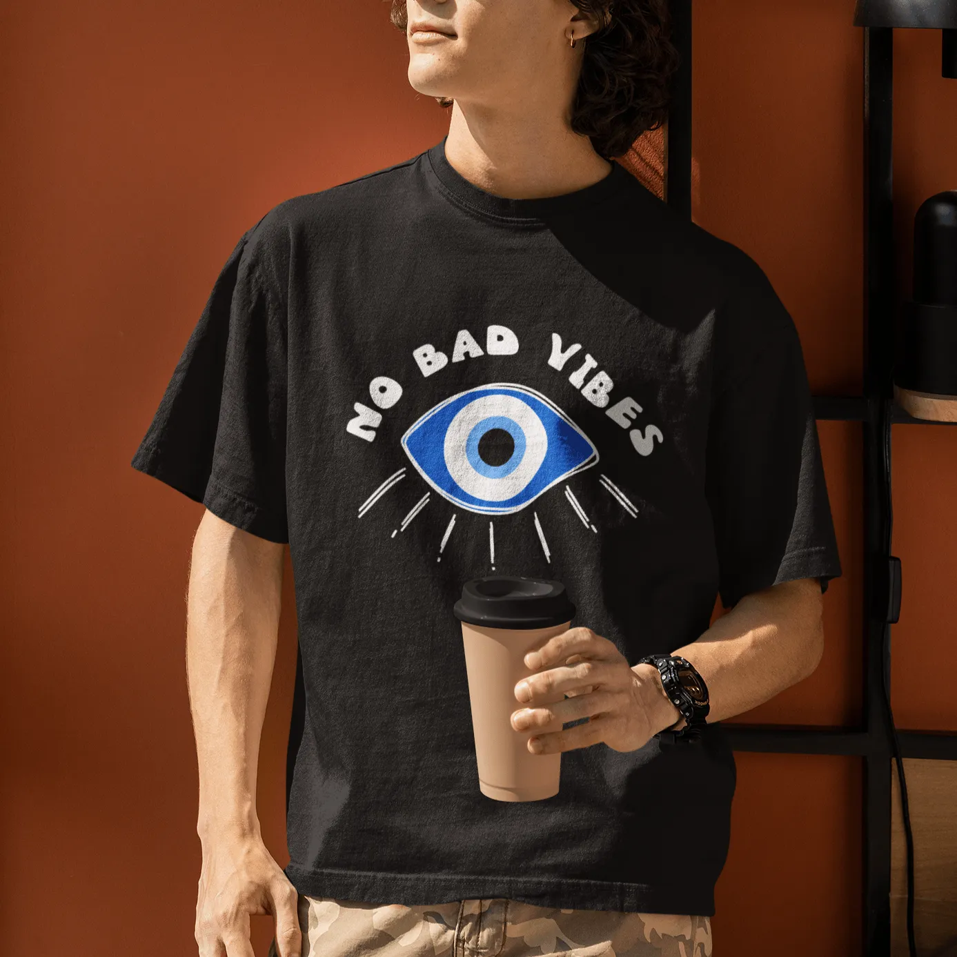 No Bad Vibes Amulet- evil eye- Oversized T-shirts - Unisex