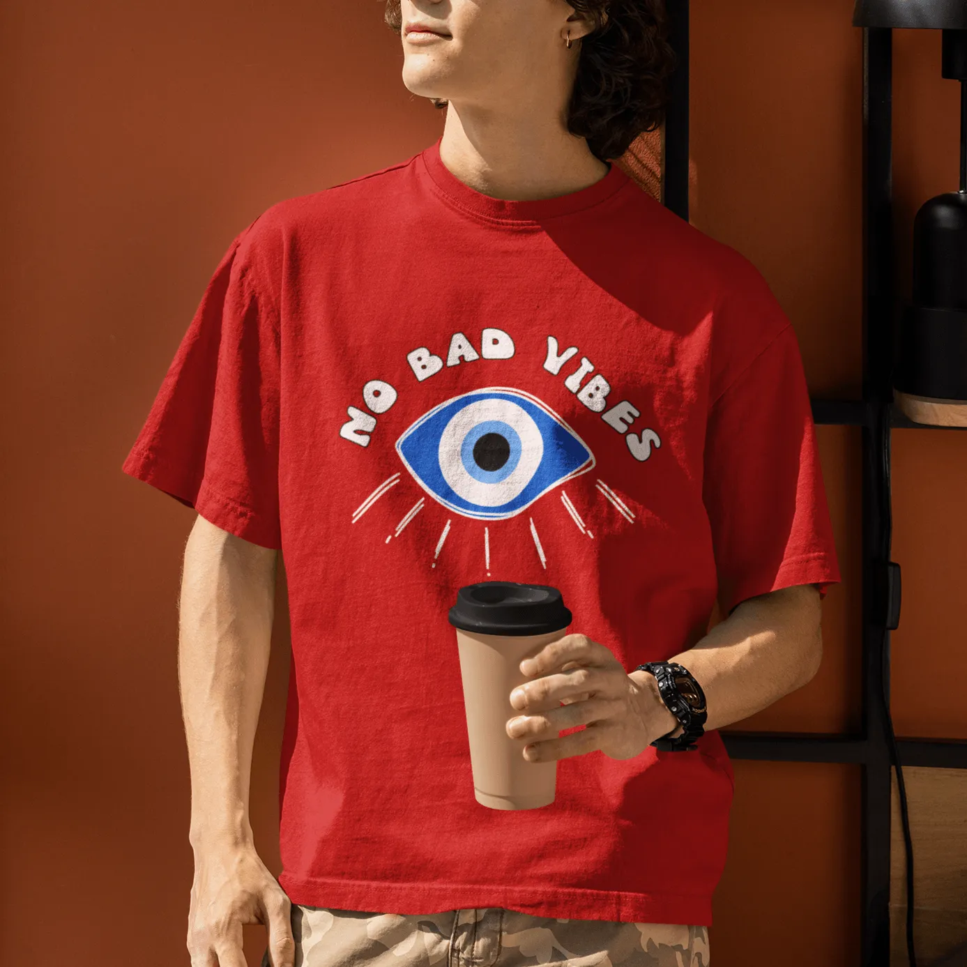 No Bad Vibes Amulet- evil eye- Oversized T-shirts - Unisex
